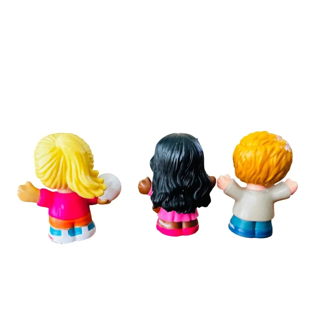 Fisher Price Little People Barbie Soccer Player Girl Pink Dress Boy Fish 3pc Lot